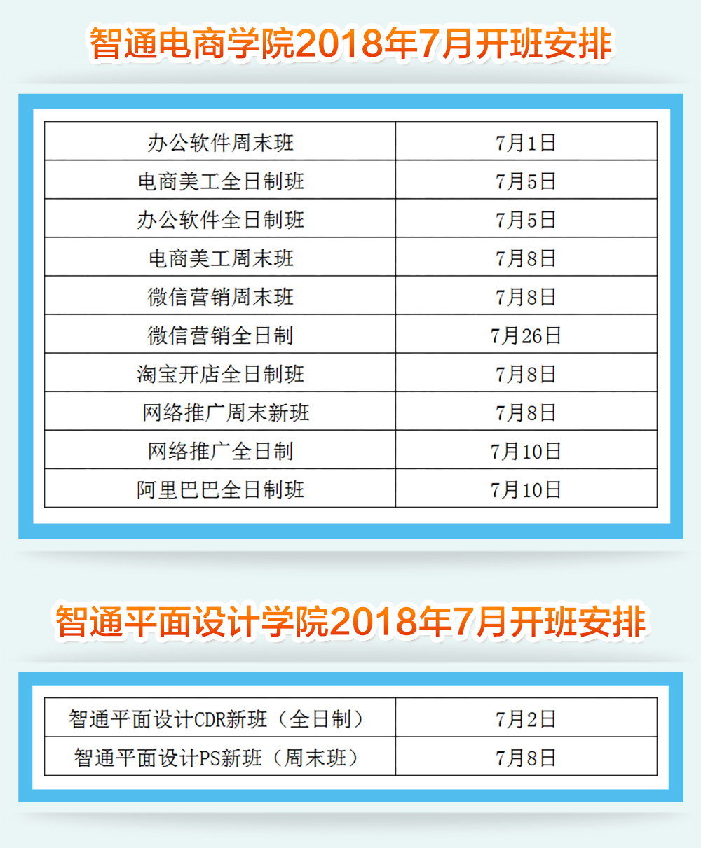 智通培訓18年7月開班通知02